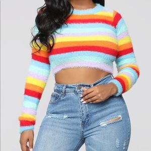CropTop Rainbow stripe shirt